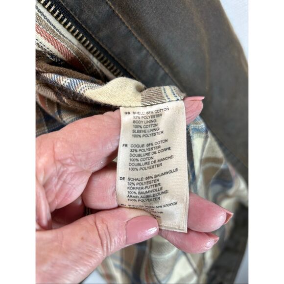 True Nation 2XLT Waxed Cotton Chore Barn Jacket Brown Plaid Line Rugged Workwear - Picture 9 of 14